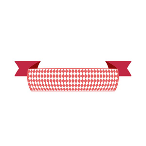 啤酒节简单的红色丝带横幅和标题。向量