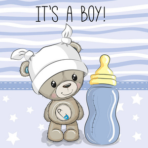 可爱卡通玩具熊与奶瓶图片