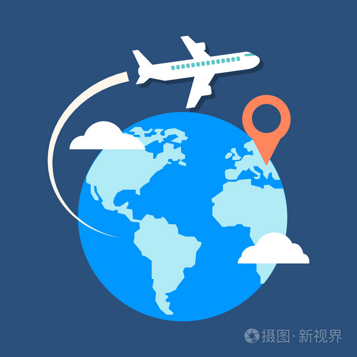 旅游,目的地概念.平面设计时尚