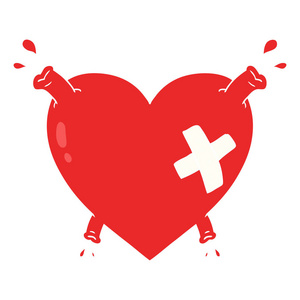 喷血平彩风格动画片心脏喷血照片