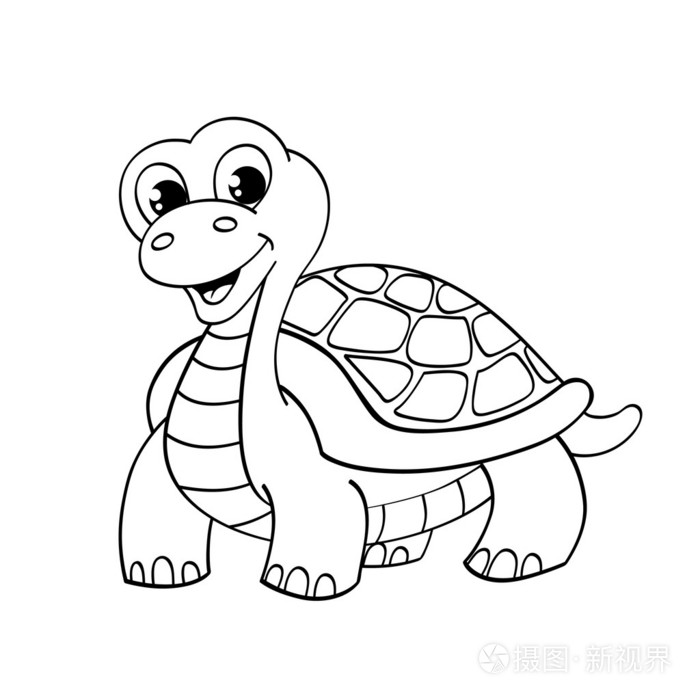 可爱的卡通龟插画-正版商用图片08fnnu-摄图新视界
