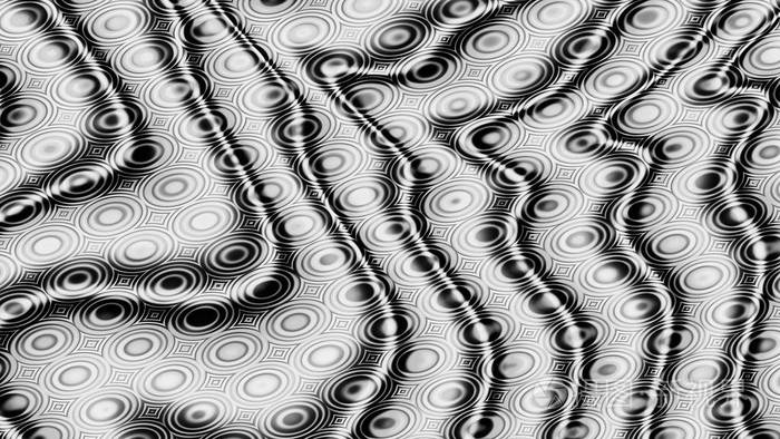 3d 超现实主义黑白插图.神圣的几何学.神秘的迷幻放松模式.