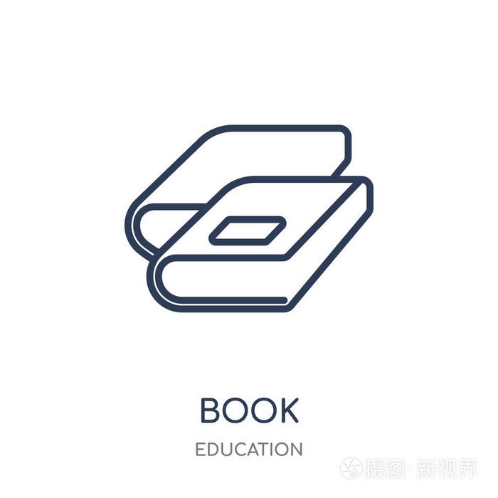 书 图标。从教育收藏图书线性符号设计