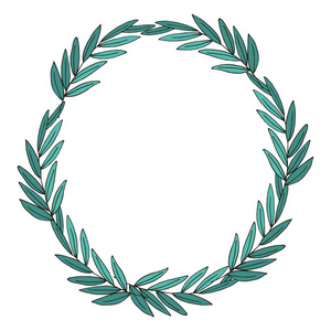 橄榄树枝框架手绘风格.向量例证照片