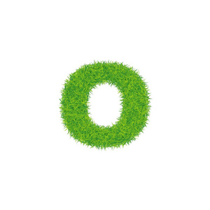 绿草字母 o 在白色背景。可以用作徽标或文本的一部分