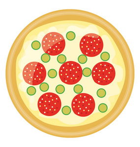 表示墨西哥胡椒比萨的图标, 显示撒有西红柿和绿色橄榄的地壳