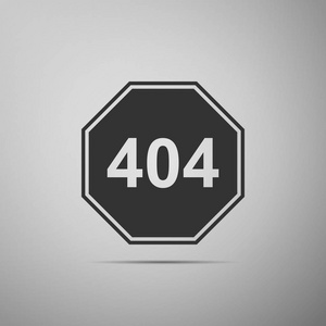 错误报告符号在灰色背景上隔离了404个错误图标的页面.