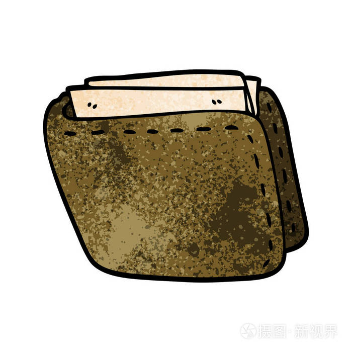 卡通涂鸦旧皮夹
