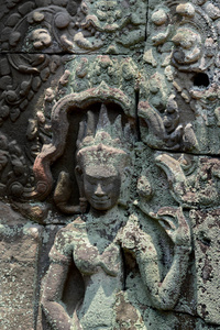 柬埔寨, 暹粒, 2014年4月 柬埔寨西部暹粒城市吴哥寺城的 Ta 塔普伦寺