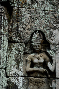 柬埔寨, 暹粒, 2014年4月 柬埔寨西部暹粒城市吴哥寺城的 Ta 塔普伦寺