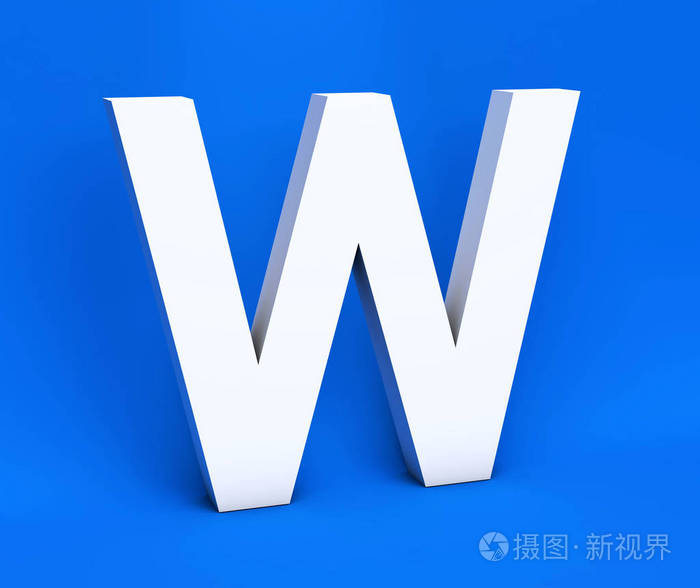蓝色背景上的白色符号w3d渲染