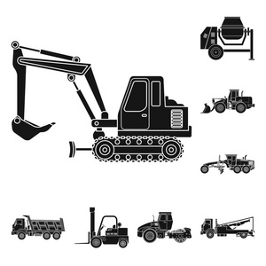 建造和建筑标志的孤立对象。集建与机械库存矢量图