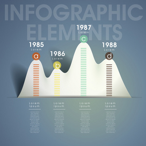 矢量抽象山形状图表图表元素