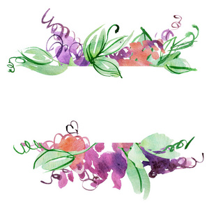 手绘抽象的紫色花朵。设计元素