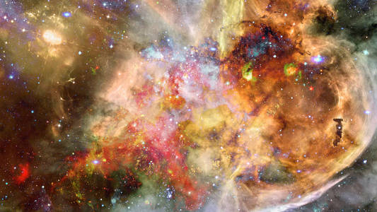 宇宙艺术, 科幻壁纸。深邃的空间之美。由 Nasa 提供的这幅图像的元素