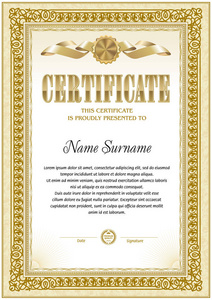 证书空白模板。设计可用于获奖或其他官方文件