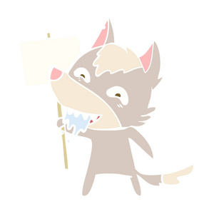 平彩风格动画片饿狼与标志张贴图片
