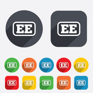 爱沙尼亚语符号图标。ee 翻译