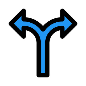 分流图标分裂的分流箭头, 五颜六色的向量例证照片