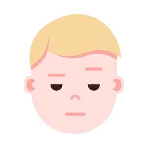 男孩头 emoji 表情与面部情感, 化身字符, 人哀伤面孔以不同的男性情感概念。平面设计