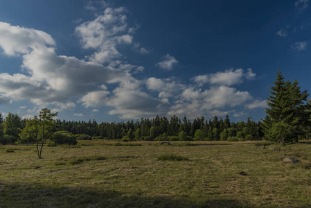 Slavkovsky Krizky 地区夏季阳光明媚的日落傍晚