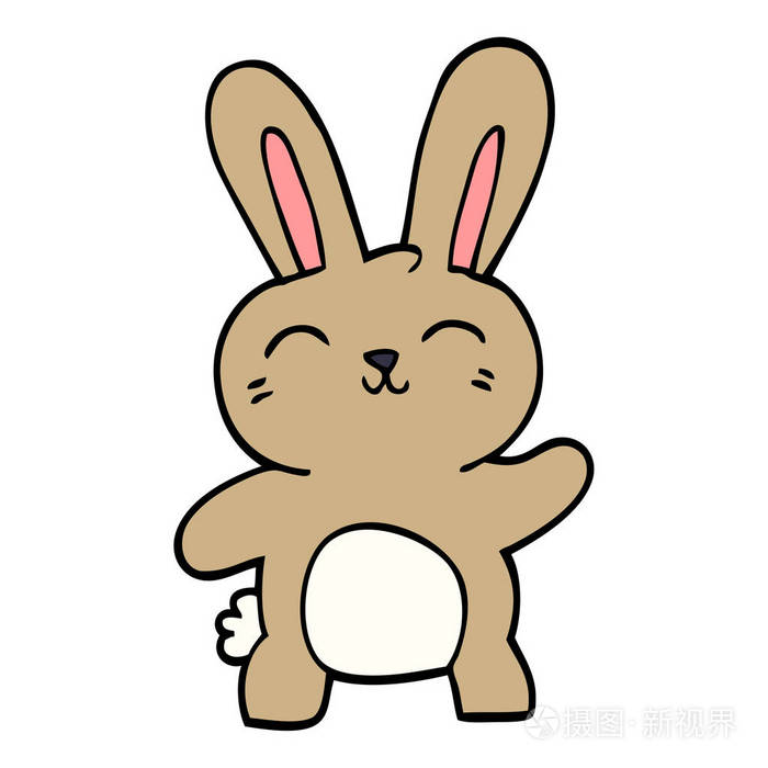 动画片涂鸦逗人喜爱的兔子