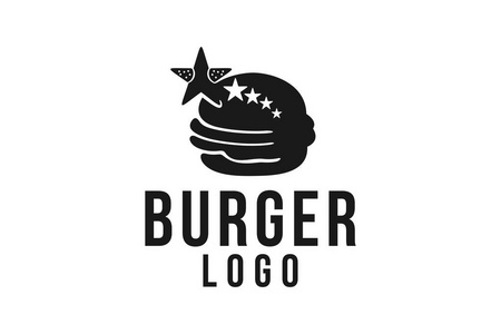 汉堡标志设计灵感被隔绝在白色背景上