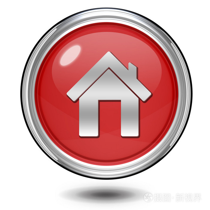 白色背景上的主页圆形图标