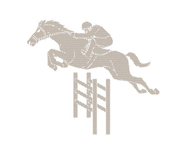赛马, 马与赛马用点像素图形矢量设计