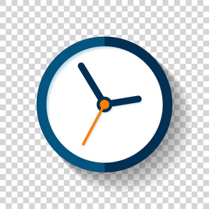 时钟图标在平面风格, 圆定时器上透明的背景。简单的商业观察。您项目的矢量设计元素