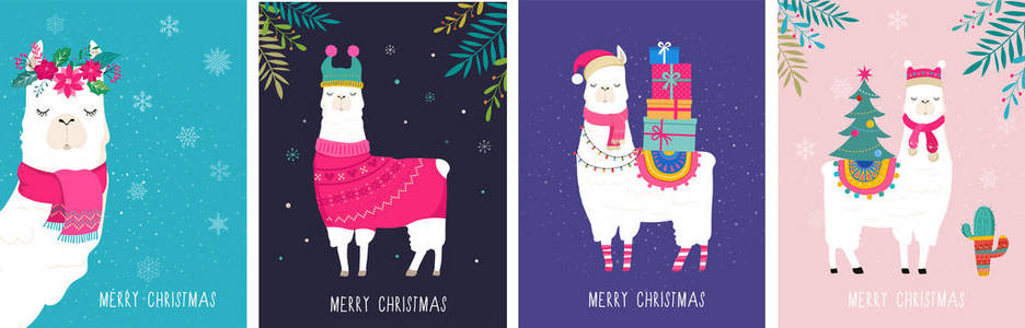骆驼冬例证, 可爱的苗圃设计, 海报, 圣诞快乐, 生日贺卡