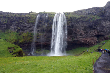 冰岛夏季 Seljalandsfoss 瀑布