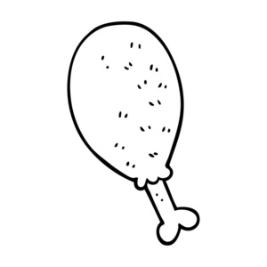 鸡腿.矢量插画, 卡通风格盘子, 叉子和刀与火鸡或鸡腿图标.食品符号.