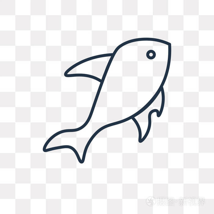 摄图新视界 插画 矢量图 鱼矢量轮廓图标隔离在透明的背景下, 高品质