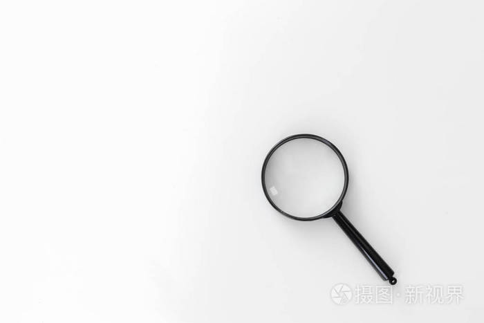 在白色背景上隔离的放大镜, 特写照片-正版商用图片08ho3b-摄图新视界