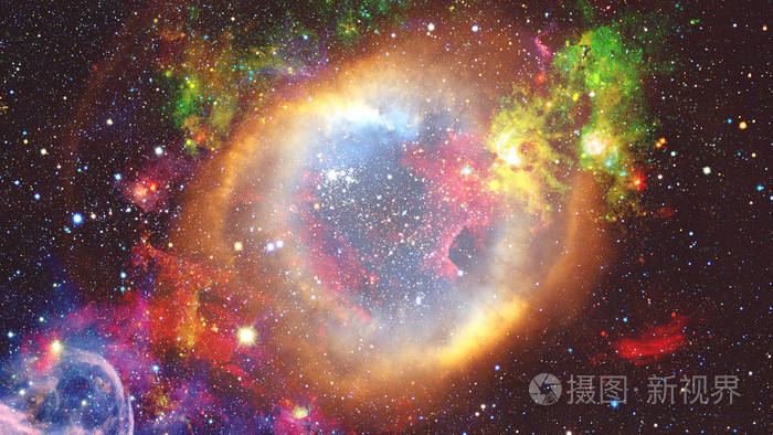 五颜六色的星云,星系和深空恒星.由 nasa 提供的这幅图像的元素