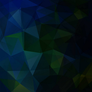 抽象的马赛克背景。三角几何背景。设计元素。矢量图。绿 蓝的颜色