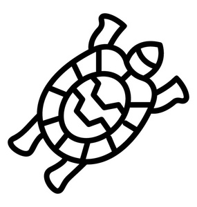 贝壳龟的海洋动物和爬行动物