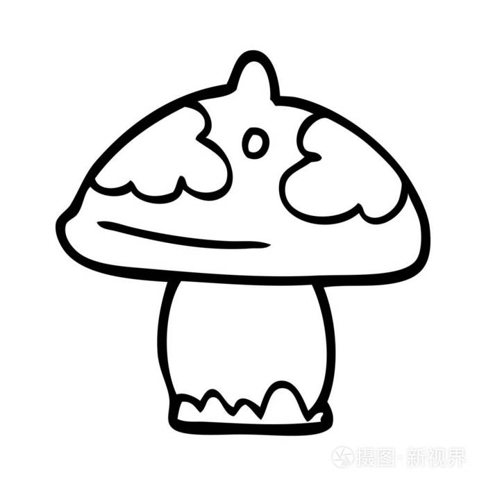 线条画动画片蘑菇