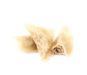 分离出的单个煮的饺子冷冻亚洲蒸饺子几个熟饺子分离冷冻肉类和饺子