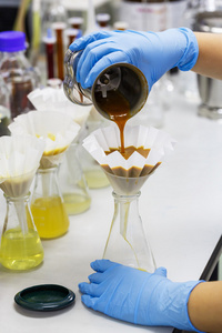 有凹槽的滤纸过滤样品照片