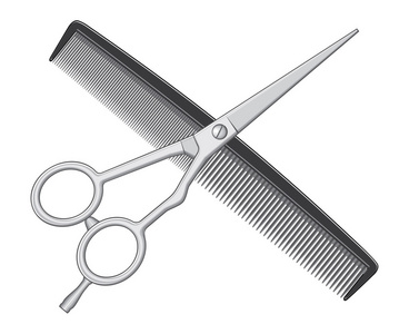 剪刀和梳子理发工具