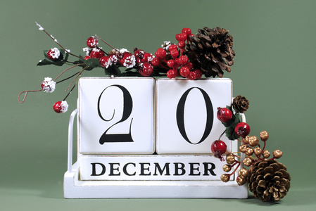 圣诞来临天或特定日期在 12 月的季节性日历照片