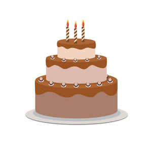 生日蛋糕平面图标为您设计 矢量图