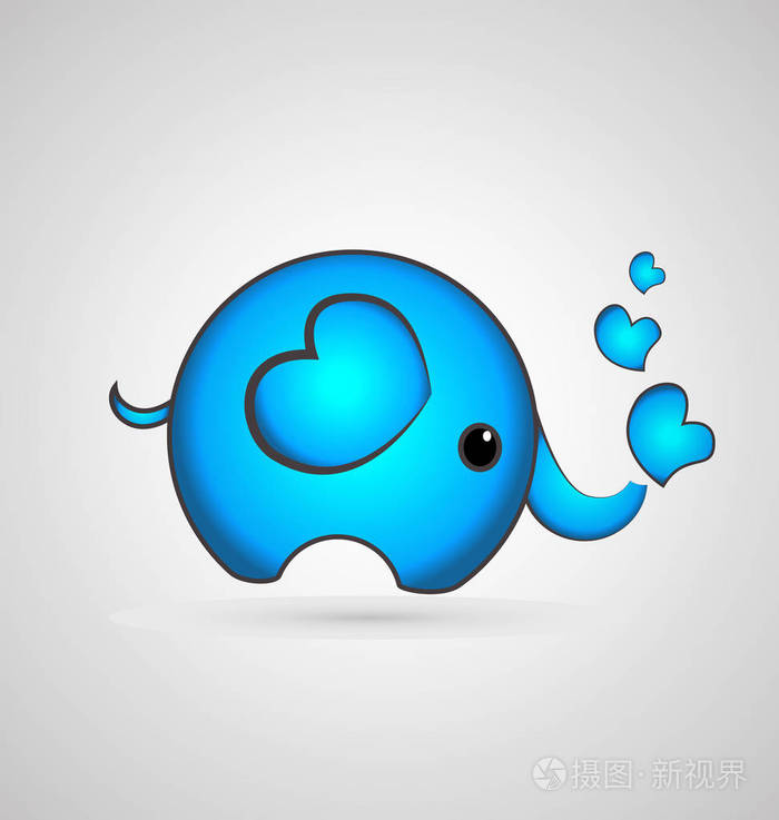 大象卡通可爱矢量符号