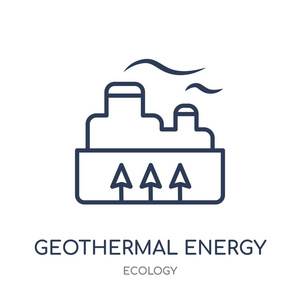 从生态学收集的地热能源线性符号设计.