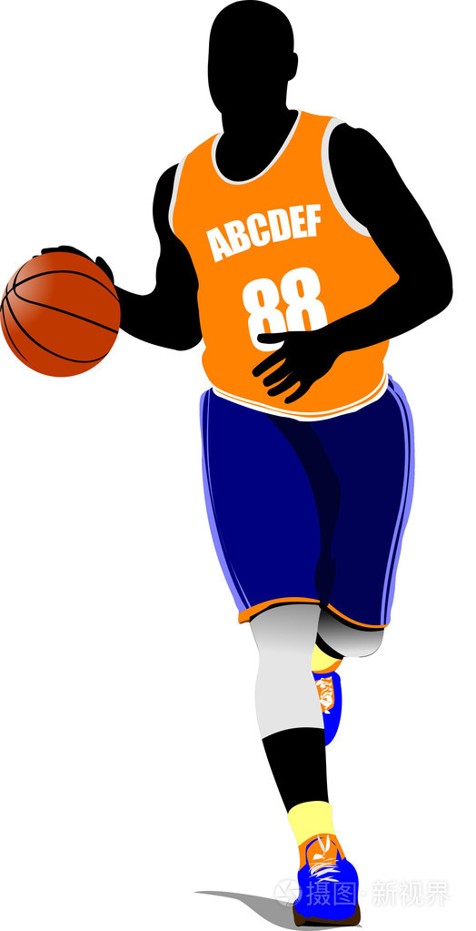 篮球运动员.矢量插画