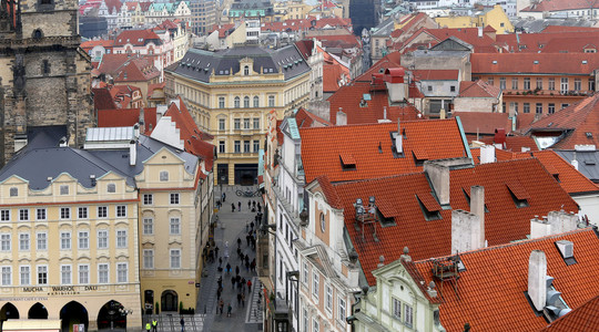 捷克共和国布拉格屋顶 老镇区，