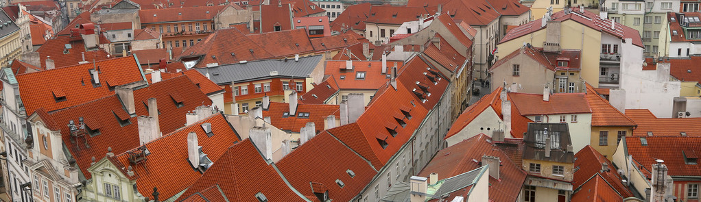 捷克共和国布拉格屋顶 老镇区，
