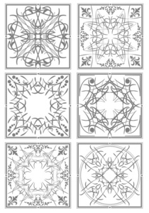 装饰整理的陶瓷砖。矢量插画